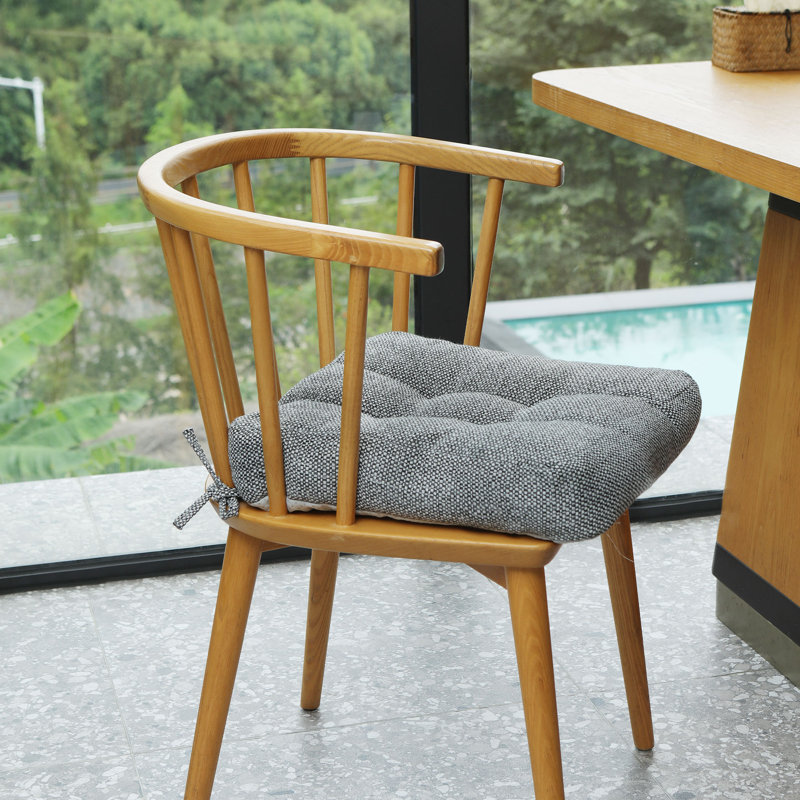 16.5-inch  Dining Chair Cushion, Dark Gray Polypropylene/Olefin