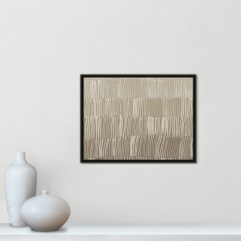 Linear Calm II - Version paysage par , Toile avec cadre, L 25,5 po x H 19,5 po, Flottant espresso