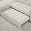 Canapé modulaire inclinable en chenille Mica avec lit escamotable et rangement-642913332