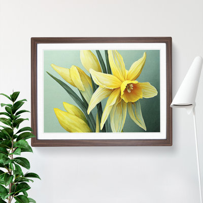 Welcoming Daffodil Flowers - Framed Print