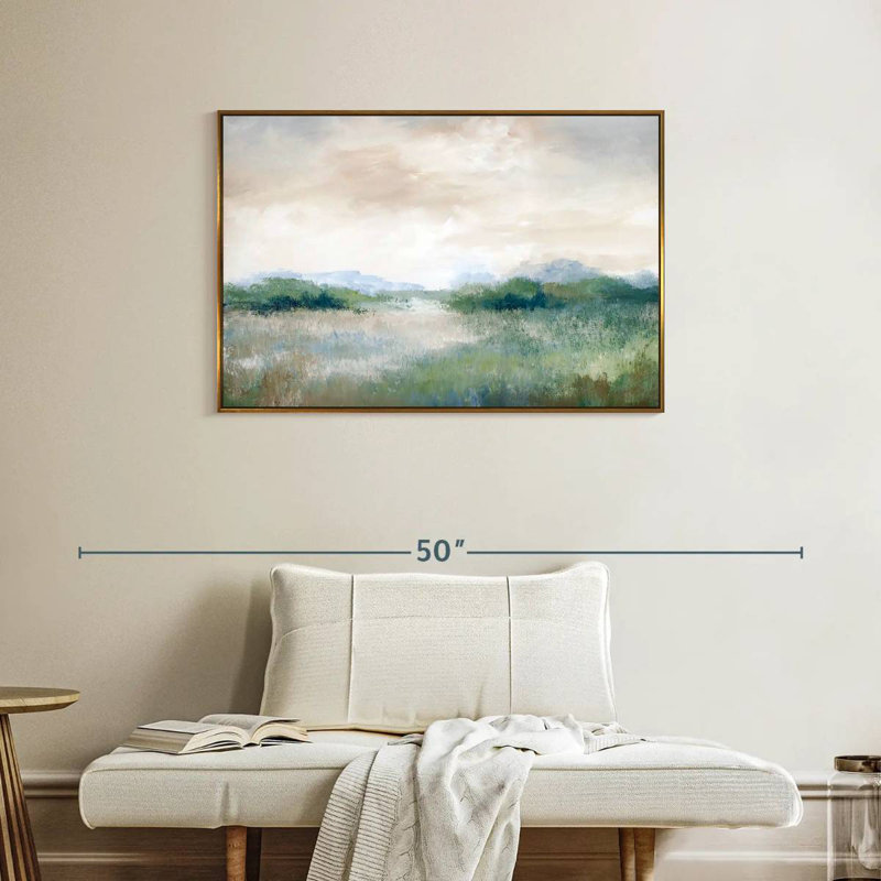 Calmer Vista, Cadre flottant doré, 37 po x 25 po