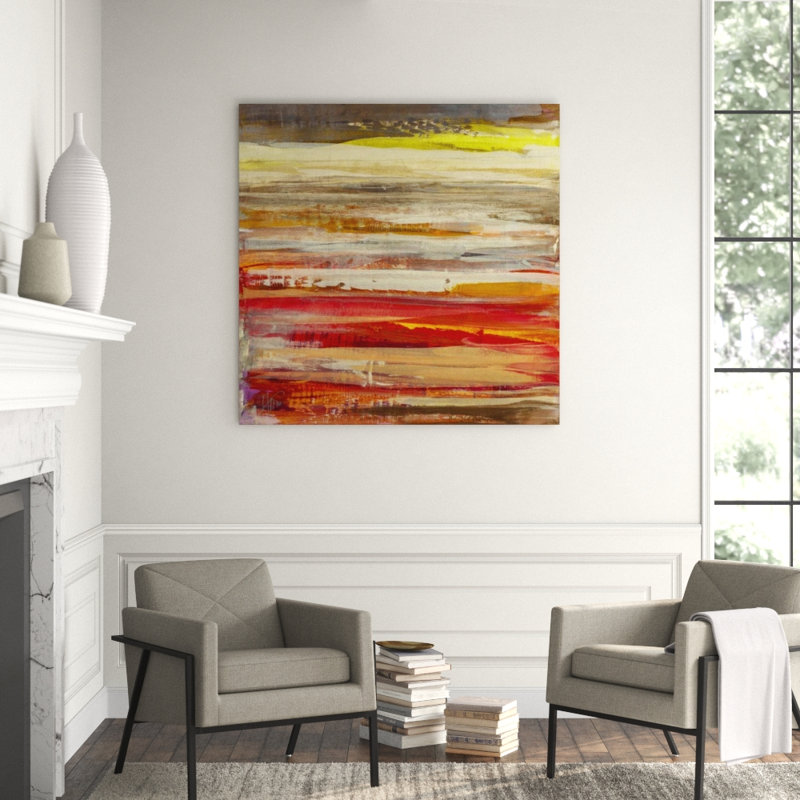 Pomegranate I Painting by Maeve Harris, 47" H x 47" W x 1.5" D, Outdoor