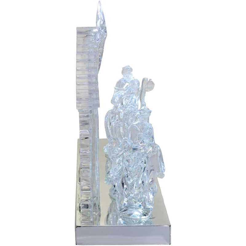 8.7-Inch Clear Acrylic LED Light-Up Musical Nativity Scene