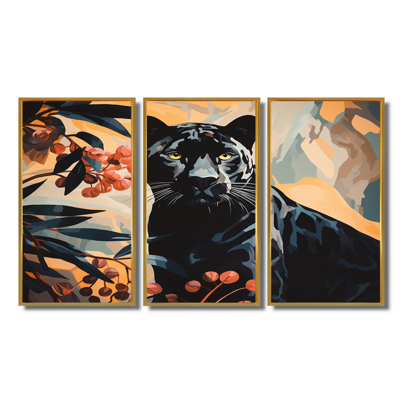 Ensemble d'art mural Drye, Cadre flottant doré, H 28 po x l 36 po x P 1 po
