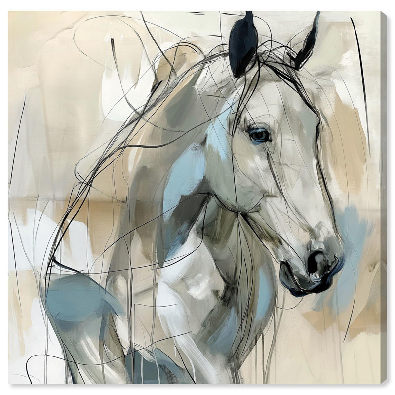 «Horse Glint» par Art Remedy, Toile tendue, H 40 po x l 40 po