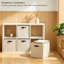 Ensemble de 6 paniers de rangement, paniers de rangement en tissu 10,5 x 10,5 po x 11 po pour bibliothèque, armoire, garde-robe, tissu beige haute densité avec insertions en carton renforcé