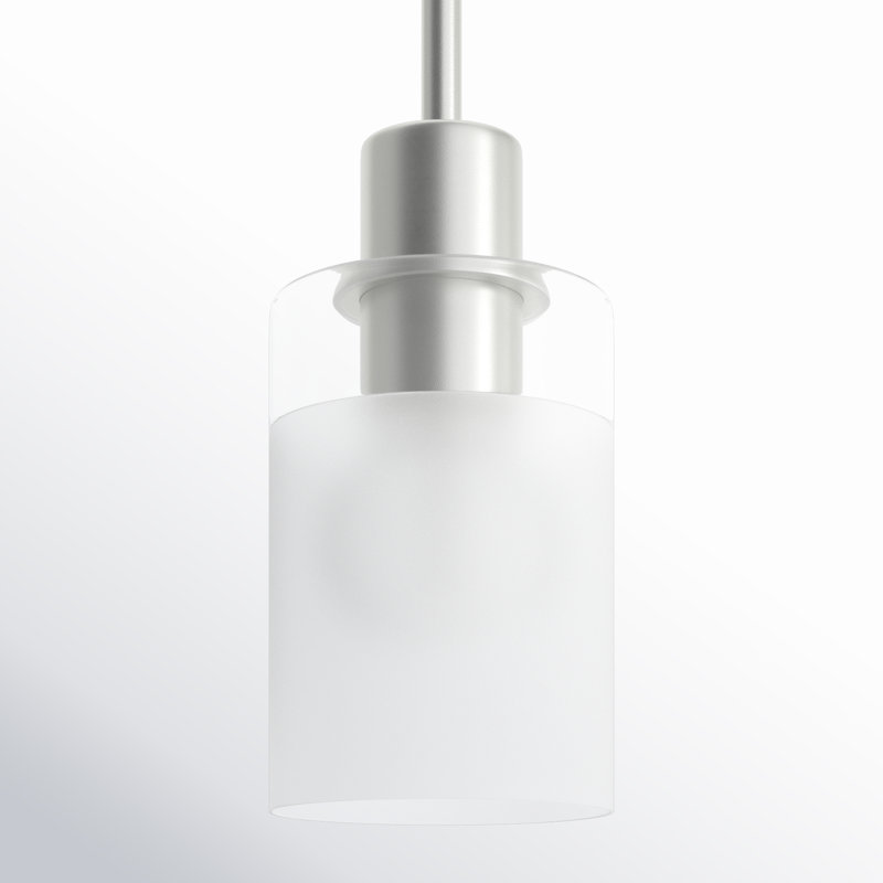 Luminaire suspendu cylindrique simple à 1 lumière Charvic, Nickel brossé