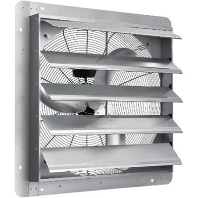 24 Inch Aluminum Exhaust Fan 3500 CFM, Automatic Shutter High Speed Ventilation Fan for Greenhouse, Attic, Shed, Shop