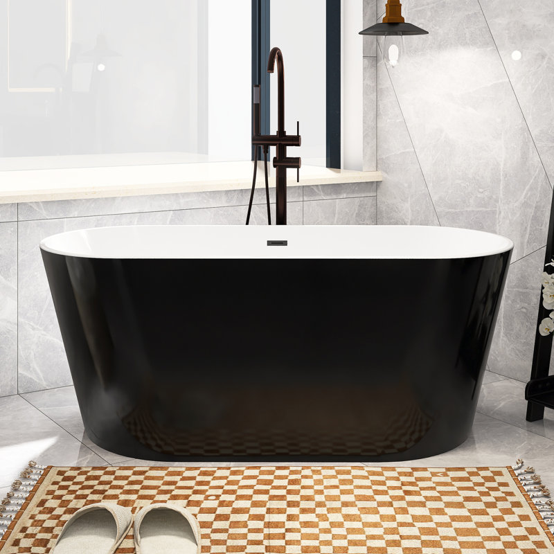59'' x 29.5'' Freestanding Soaking Acrylic Bathtub