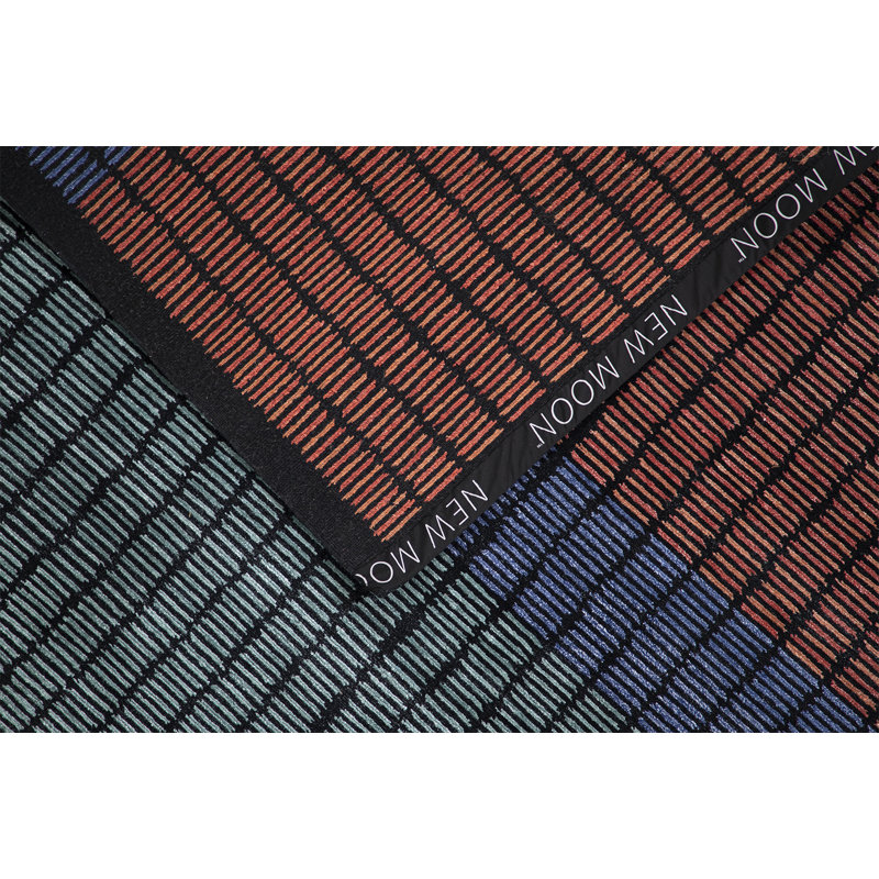 Mica Abstract Area Rug in Red/Teal/Cobalt/Black, Rectangle 8' x 10'