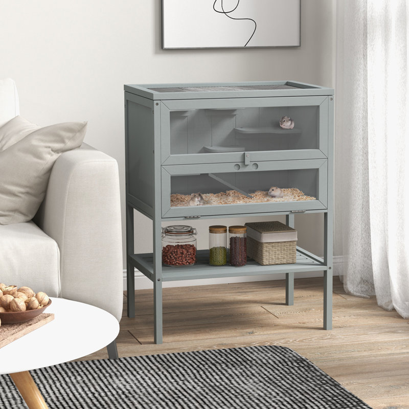 Cage pour hamster Amberlea, bois, H 33 po x l 18 po x P 7 po, Gris
