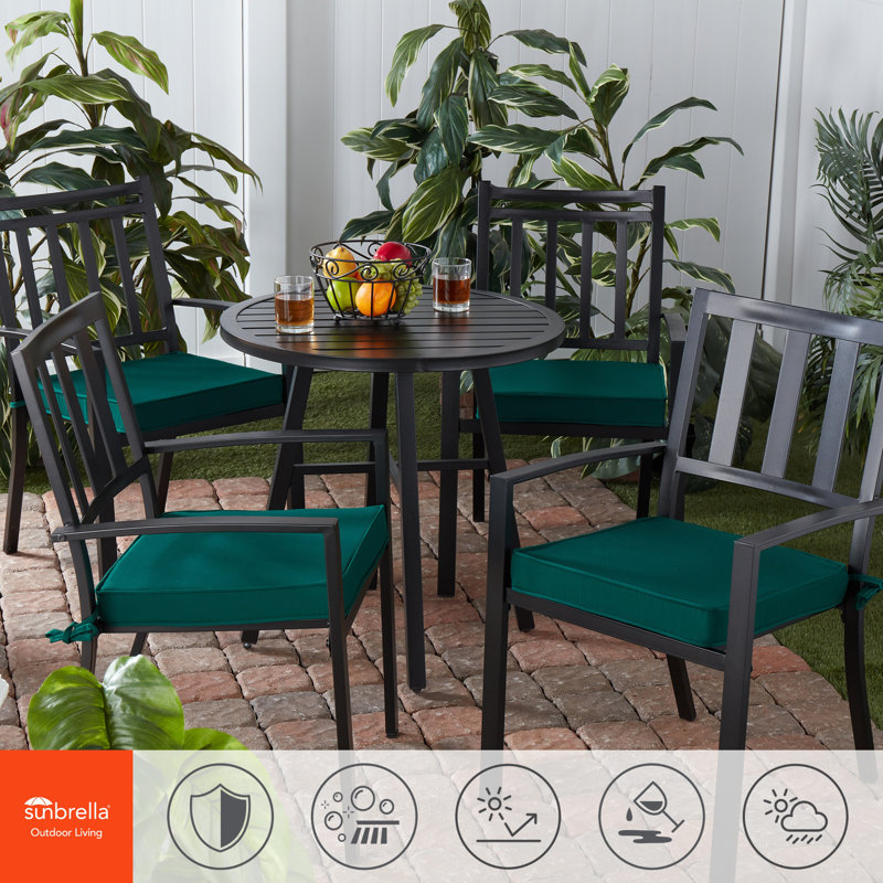 Sunbrella Outdoor Dining Chair Seat Pad, Canvas Forest