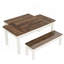 Ensemble de table de salle à manger 55 pièces 3 pièces pour 4-6 personnes - Table de salle à manger et de cuisine peu encombrante avec 2 bancs rentrants - Mobilier rustique en bois et métal pour petits espaces