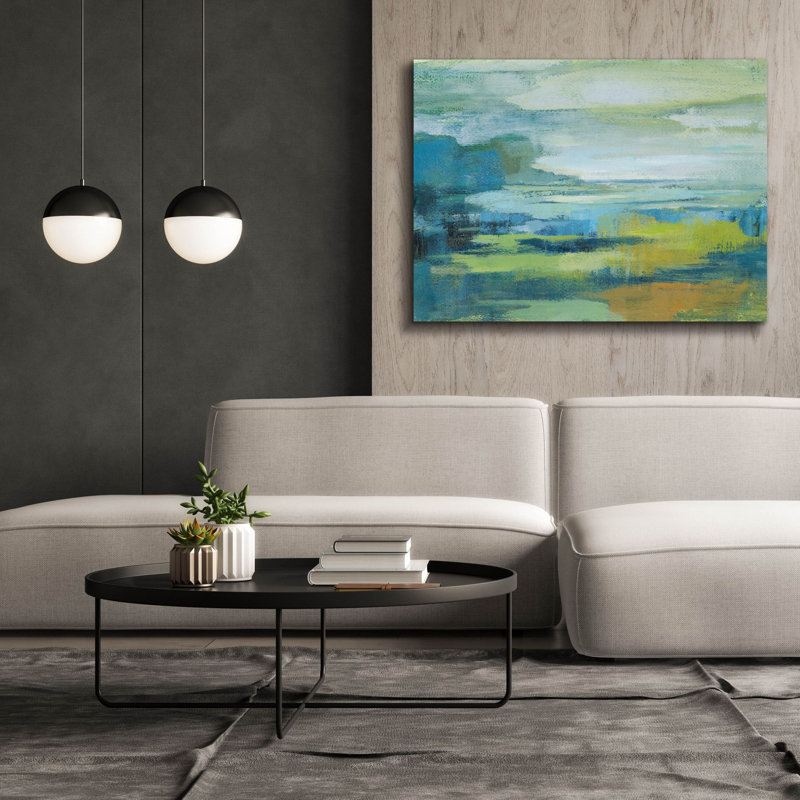 «Early Spring Lake» par Silvia Vassileva, art mural sur toile, H 40 po x l 54 po x P 1,5 po