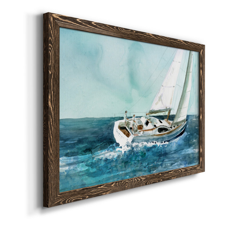 Delray Sail - Peinture sur toile encadrée, H 20 po x l 17 po x P 1,5 po, Noyer