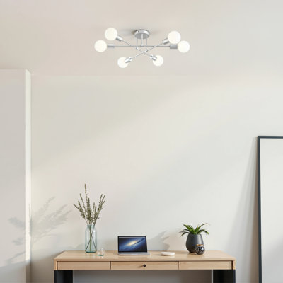 Lustre spoutnik réglable à 6 lumières pour salle à manger