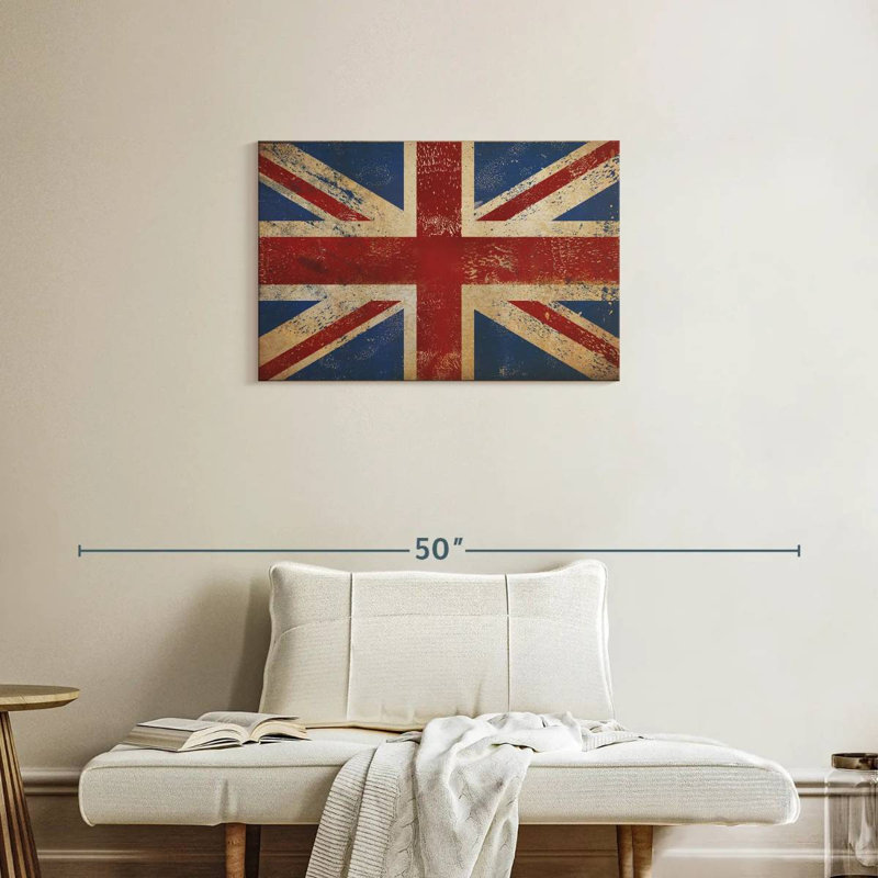 Borges Grunge Union Jack, 20" H x 30" W