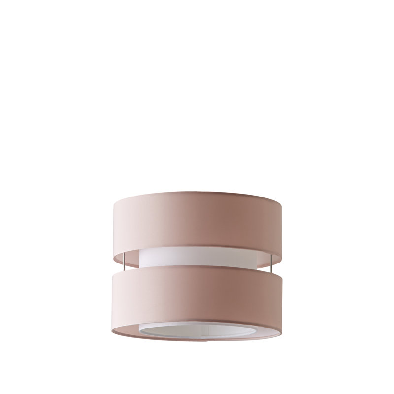 Blended Fabric Drum Pendant Shade, 19cm H x 26cm W x 26cm D, Pink