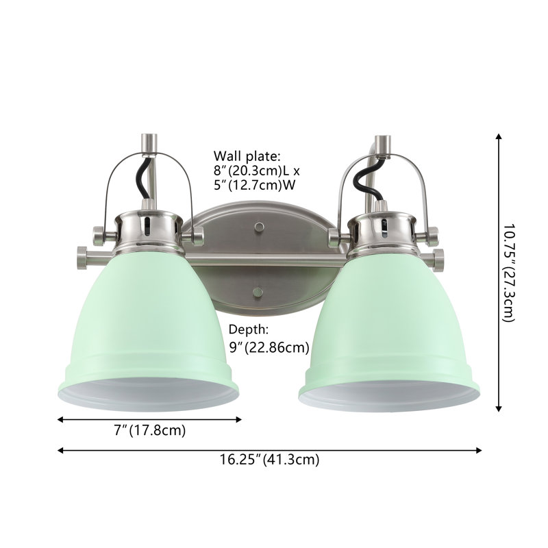  Éclairage pour meuble-lavabo Lejuan, Nickel, Vert menthe, 2