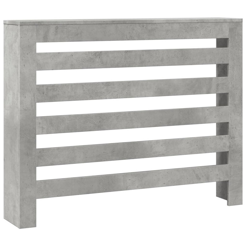 Small Radiator Cover, Concrete Grey, 104 x 20 x 82 cm, Horizontal Slats