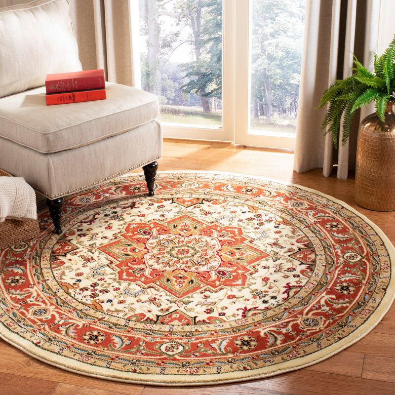 Tapis oriental ivoire / rouge Klose, Rond 12 pi, Ivory