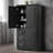 Suitable For Bathrooms And Offices: Black Tall And Wide Storage Cabinet With Three Drawers For Orderly Storage-1725637307