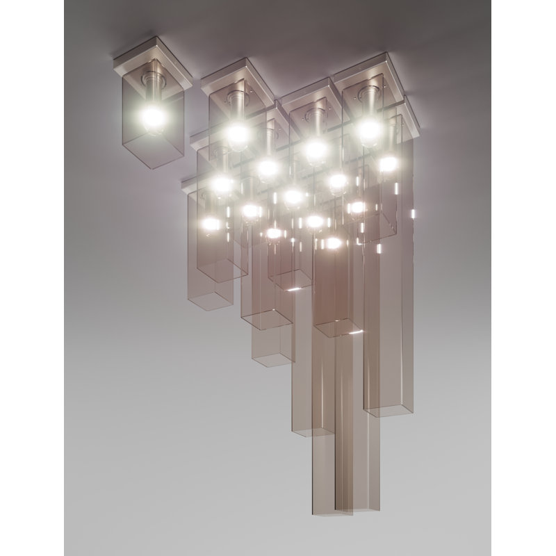 Tubes 15 - Light Flush Mount, Smoky