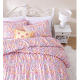 Garden Posies Pink Embellished Soft Microfiber Comforter Set