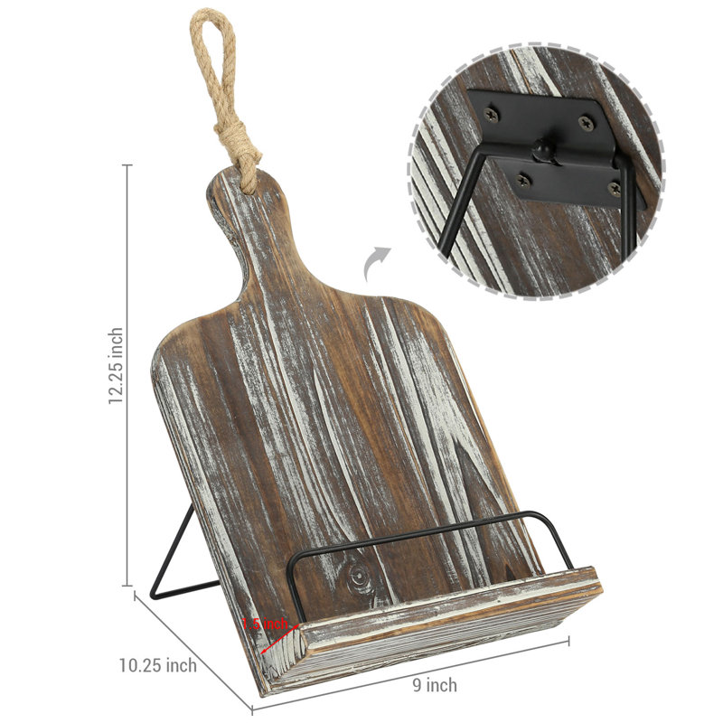 Anniki Solid Wood Cutting Board Style Magazine Holder
