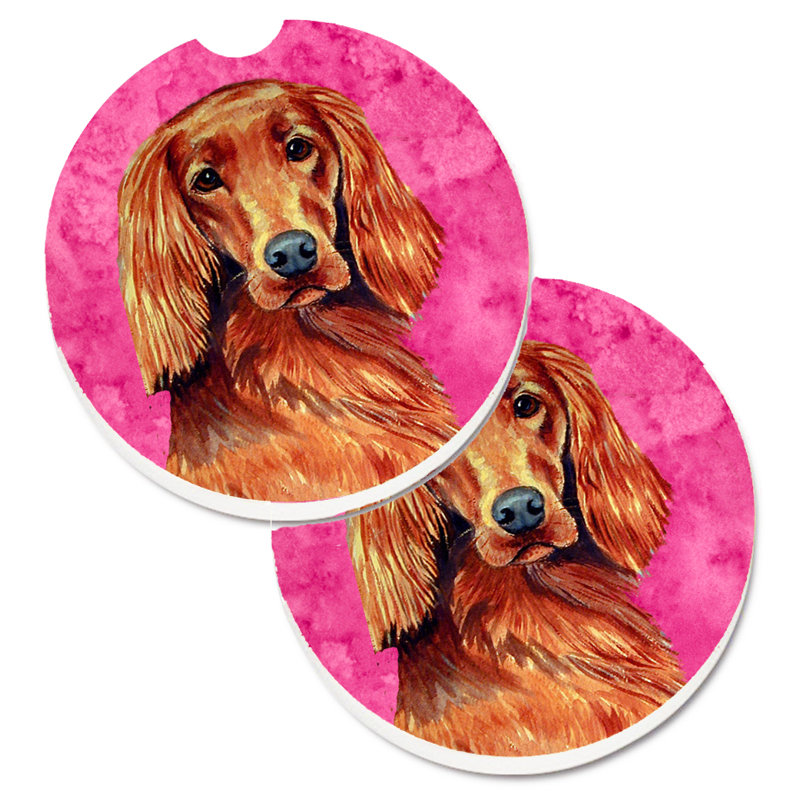 Sous-verre barbu collie voiture, Setter irlandais