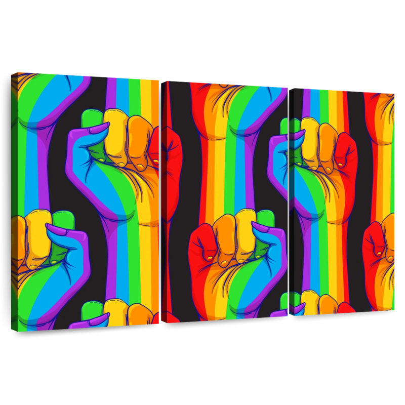 Mains arc-en-ciel LGBTQ, H 20 po x l 33 po