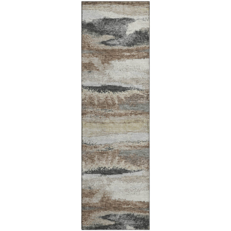 Premium Machine Washable Prisco Taupe Rug, Runner 2'3" x 7'6"
