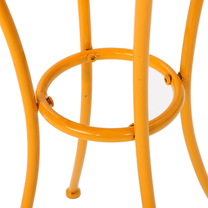 3,5 po Table de bout pour terrasse en fer et carrelage en céramique jaune à hauteur de paquet compacte avec cadre fiable