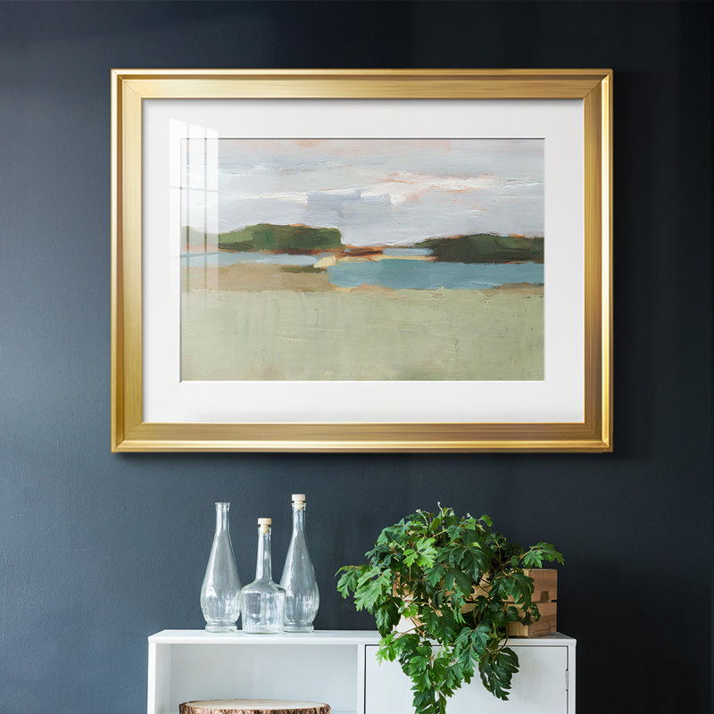 High Noon Vista Study I-FramedFramed Print W biseauté mat, Or, H 27 po x l 39 po x P 1,5 po