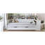 Lit de jour simple en bois avec tablettes de rangement, lit multifonctionnel avec lit gigogne simple et bureau d'étude, blanc antique