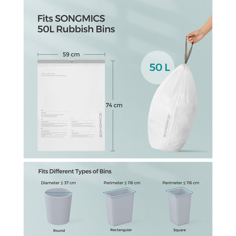 25L Polyethylene Plastic Trash Bags - 80 Count