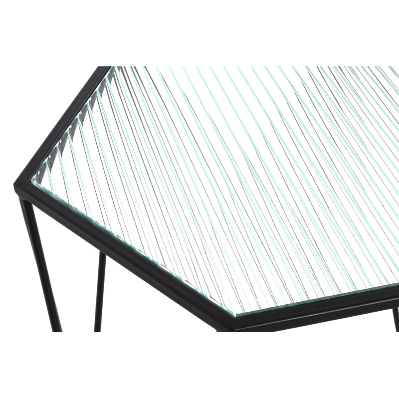 Indii Glass Top Frame End Table