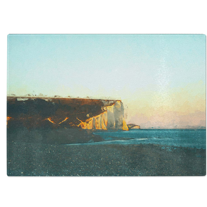Tempered Glass Seven Sisters Cliffs in Eastbourne Chopping Board, 28.5 cm W x 20 cm L