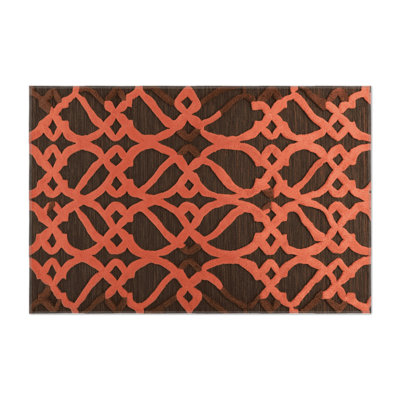 Tapis brun intérieur et extérieur Trellis