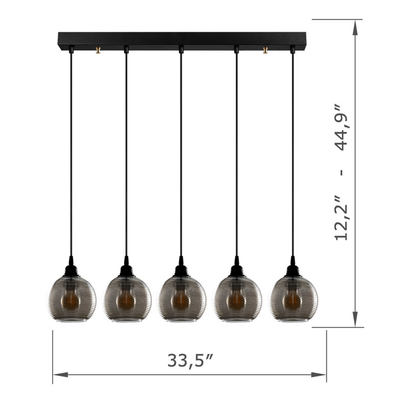 Luminaire suspendu pour îlot de cuisine à 5 lumières Parkridge