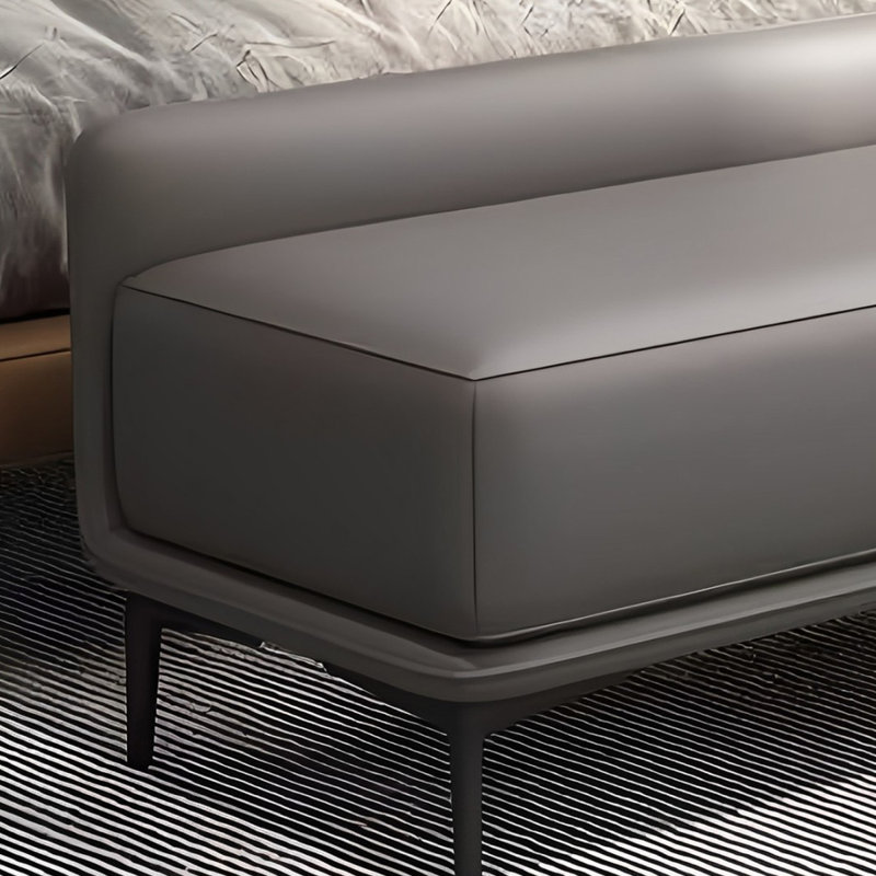 Tabouret de lit italien de luxe, Gris, H 19,68 po x l 62,99 po x P 18,11 po