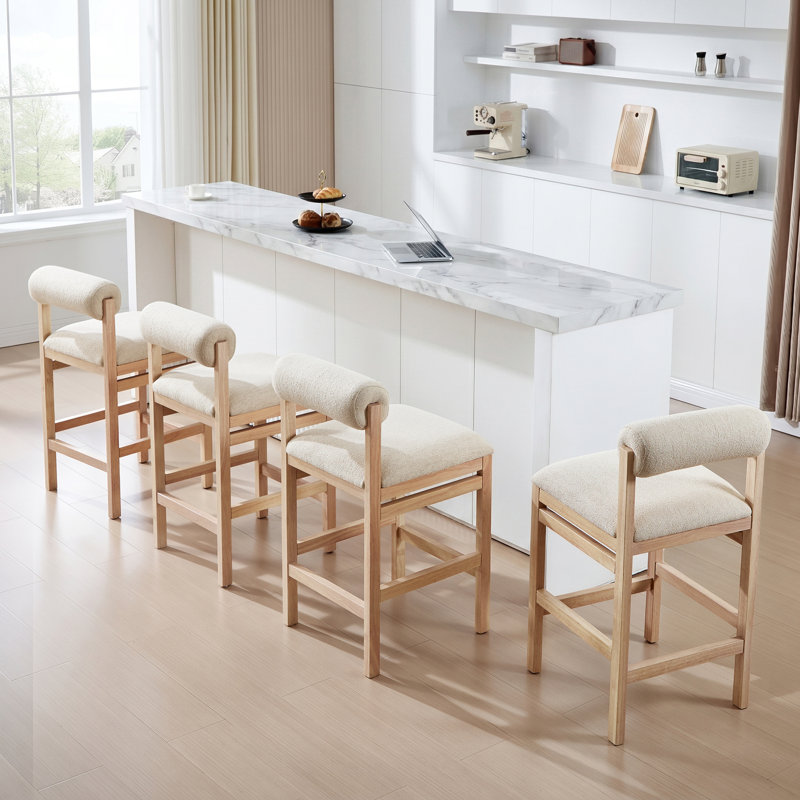 Tabouret de comptoir Albia Modern Farmhouse, Beige
