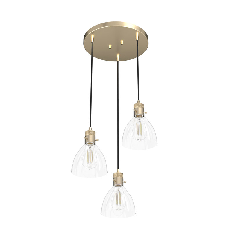 Van Nuys 3 Light Round Cluster Pendant, Alturas Gold
