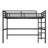 Metal Queen Size Loft Bed With Power Outlet And LED Lighted, Space-Saving, Noise Reduced, Black