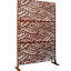 Paravent en métal rouge rouille, 193 cm de haut et 122 cm de large, autoportant, pour l'extérieur et l'intérieur. Idéal pour créer et embellir une terrasse, un patio, un balcon, une pelouse ou un jardin.