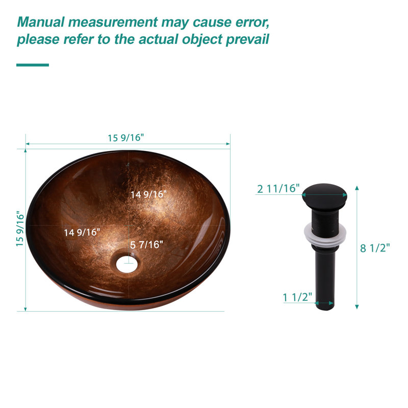 Lavabo vasque en verre trempé avec bonde escamotable pour salle de bain
