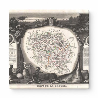 Département de la Creuse (1852) — Square Canvas Wall Art