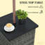 Table de bout carrée pour l'extérieur, table d'appoint en osier avec trou pour parasol