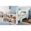 Lit voiture simple avec tablettes de rangement, lit plateforme pour enfants avec une jolie forme de voiture, design enfantin, naturel-793277601