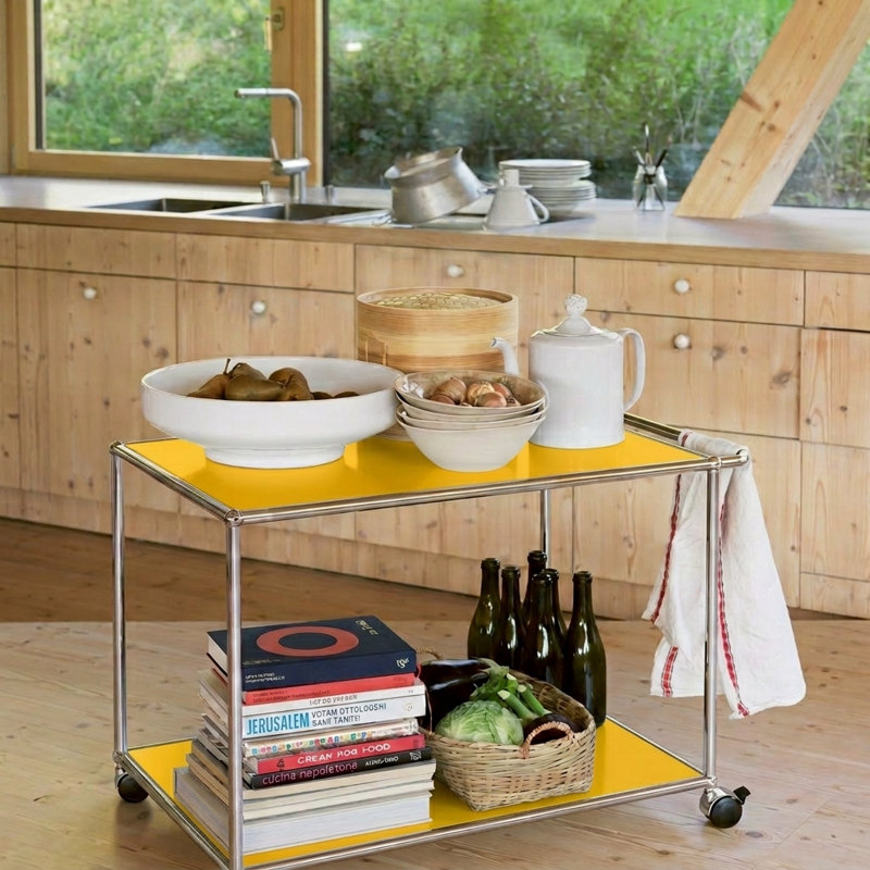 Modular Metal Office Storage Cabinets With Adjustable Shelves, Yellow